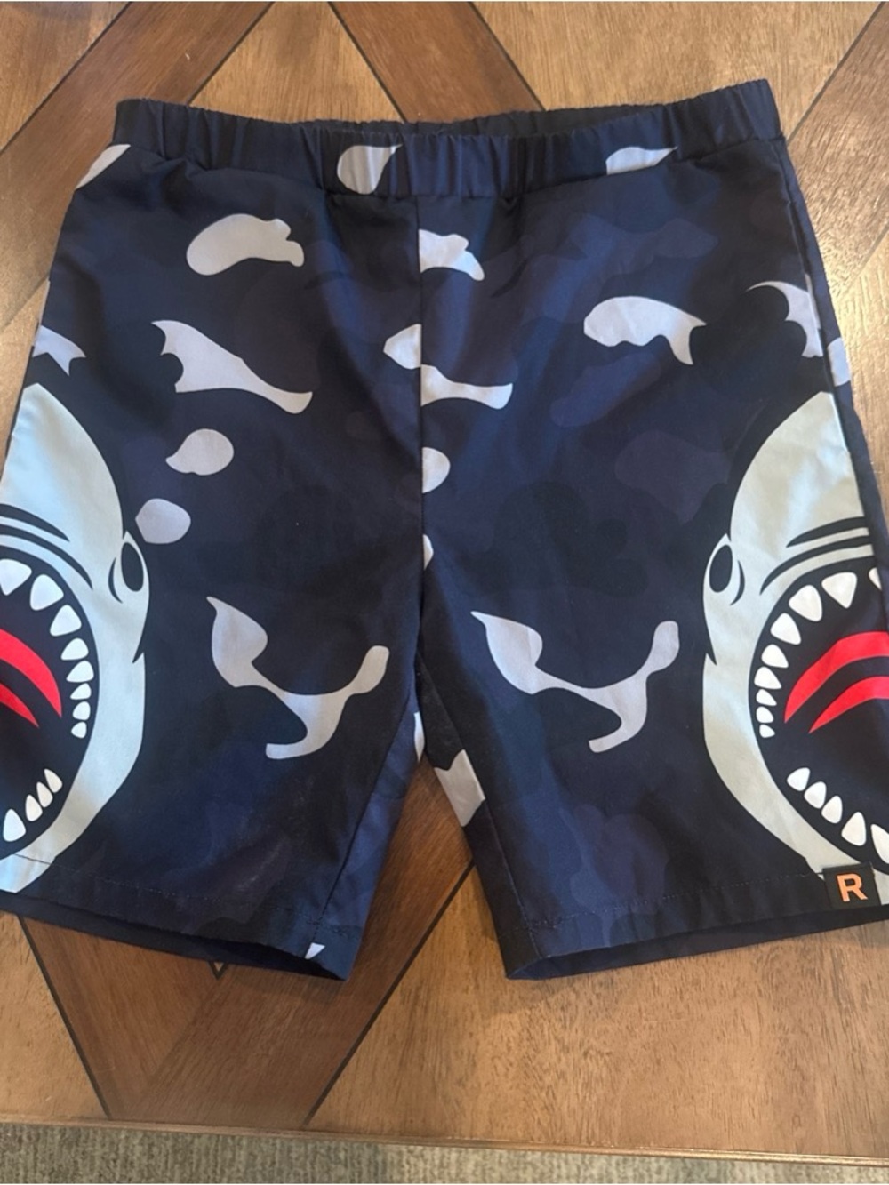 SHEIN Black and Cream Swim Shorts